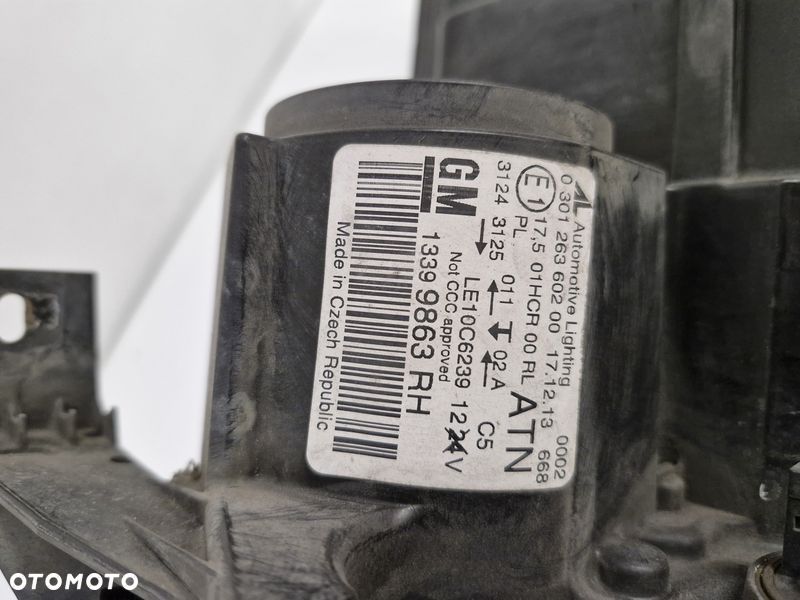 OPEL ZAFIRA C LAMPA REFLEKTOR PRAWY PRZÓD PRZEDNI UK SOCZEWKA 13399863 - 11