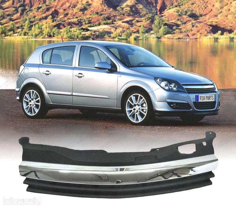 GRELHA OPEL ASTRA H 04-07 PRETA COM MOLDURAS CROMADAS - 1