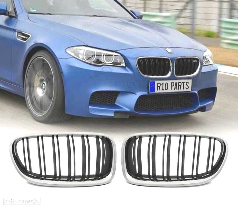 GRELHAS BMW F10 F11 10-16 LOOK M5 BLACK CROMADO - 1