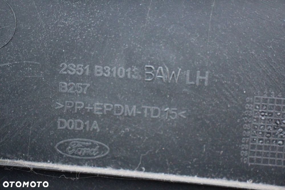 Boczek tapicerka drzwi FORD FIESTA MK6 LEWY TYŁ czarny 3D 2S51B31013 - 3