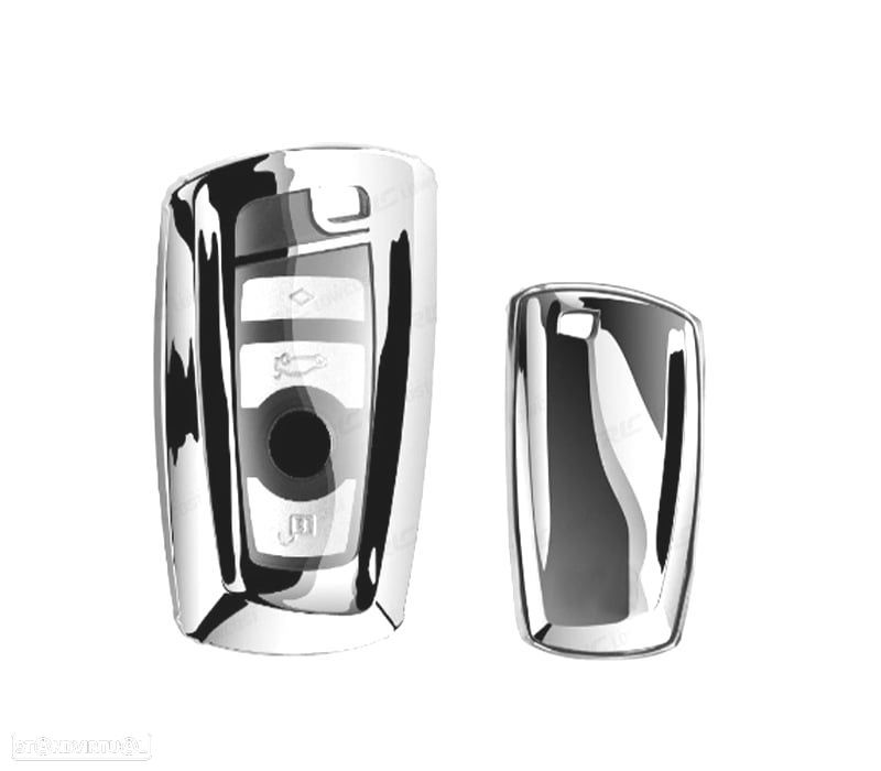 CAPA CARCAÇA CHAVE BMW QUADRADA CROMADO - 1