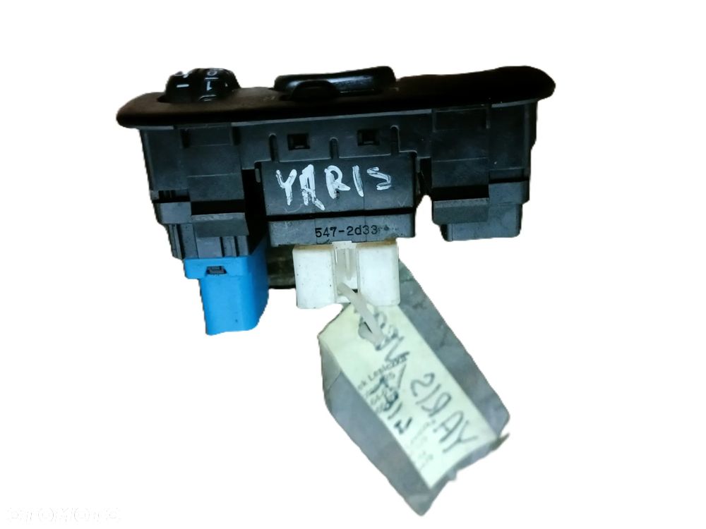 TOYOTA YARIS VERSO 99-05 r. PANEL ŚWIATEŁ + REGULACJA LUSTEREK przełącznik 547-2d33 + - 2
