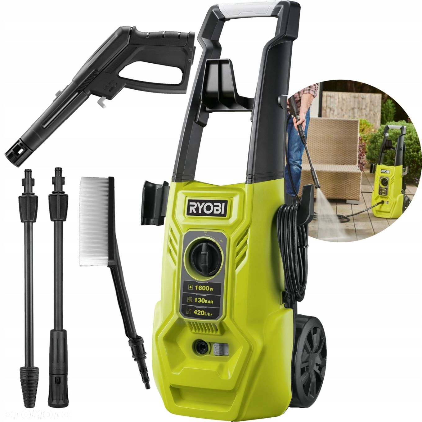 RYOBI MYJKA CIŚNIENIOWA 130bar 1600W RY130PWA - 9