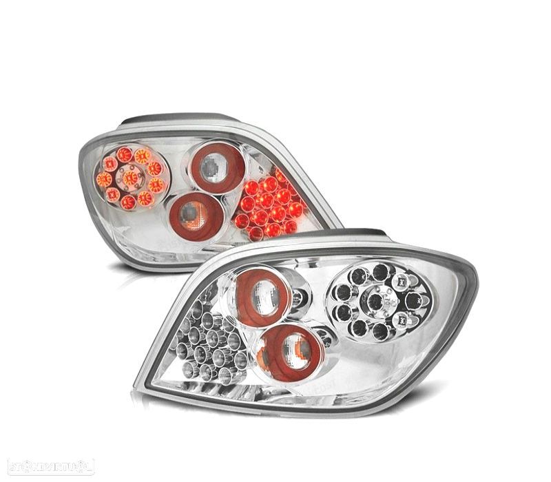 FAROLINS TRASEIROS PARA PEUGEOT 307 01-05 LED FUNDO CROMADO - 1