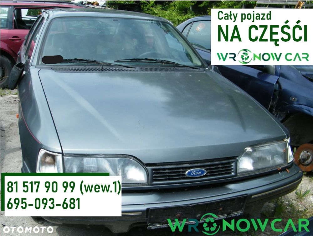 Ford Sierra (91-93r.) 2.0B 115KM. Silnik N9E Skrzynia A4LD lakier Polaris Grey. Cały na części GWARANCJA !!!  Przód Tył Zestaw Komplet Drzwi Klapa Zderzak Błotnik Maska Grill Atrapa Szyba Pas Lampa Lusterko Boczki Fotel Kanapa Kokpit Deska Rozdzielcza Przełącznik Włącznik Sterownik Przewody Wiązka Instalacja Moduł Komputer Czujnik Listwa Pompa Alternator Wtryski Głowica Rozrusznik Kompresor Sprzęgło Dwumas Silnik Skrzynia ABS Klimatyzacji Paliwa Wspomagania Kolektor Turbina Przepustnica Zawór Chłodnica Koło Hak Belka Sanki Zawieszenie Mcpherson Półoś Amortyzator Wydech Tłumik Zacisk Most - 1