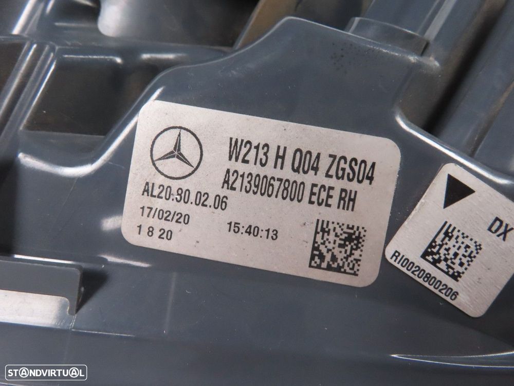 Farolim Direito/Trás Usado / Original MERCEDES-BENZ E-CLASS (W213) A2139067800 - 5