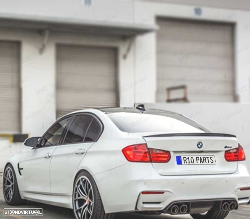 AILERON LIP SPOILER TRASEIRO BMW F30 LOOK M PERFORMANCE PRETO BRILHANTE - 2