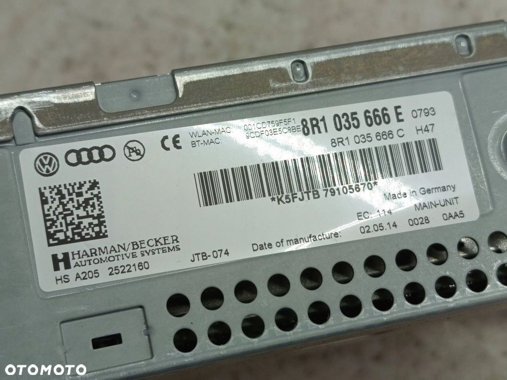 AUDI A4 B8 Q5 SQ5 8R CZYTNIK NAWIGACJI PANEL JEDNOSTKA MMI 8R1035666E - 7