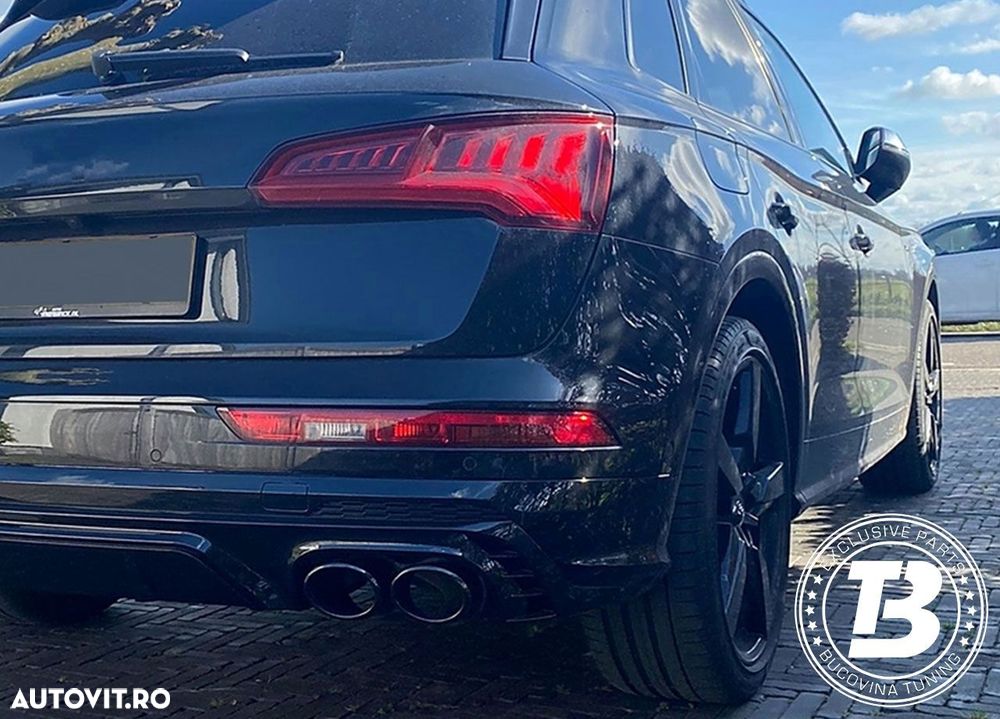 Difuzor Bara Spate cu Ornamente compatibil cu Audi Q5 FY SQ5 Design - 13