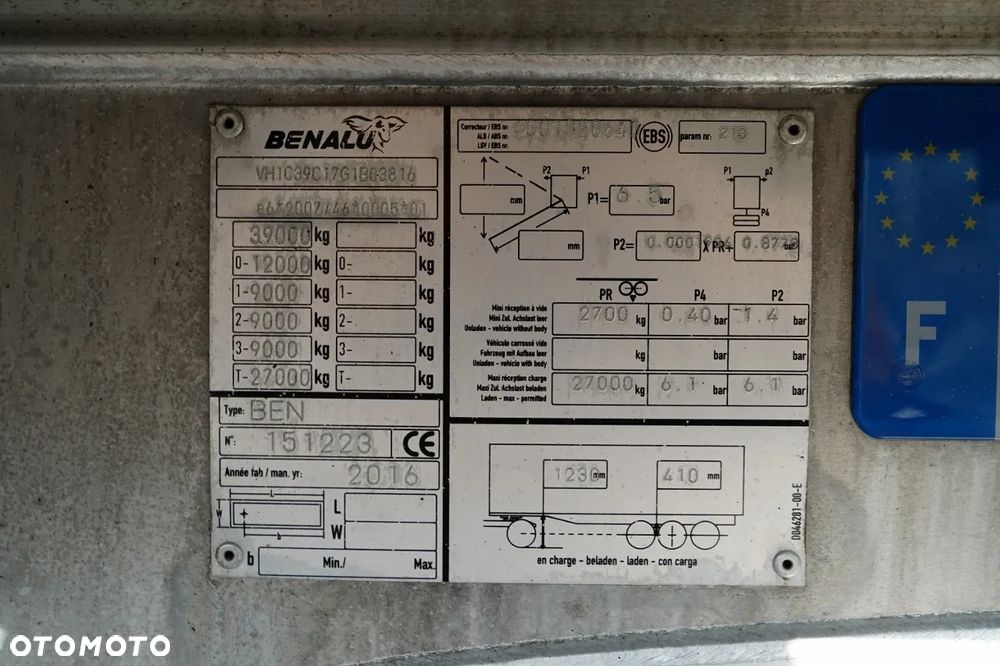 Benalu WYWROTKA / 27 m3 / ALUMINIOWA / OŚ PODNOSZONA / WAGA: 5 100 KG /  ELEKTRYCZNA PLANDEKA - 21