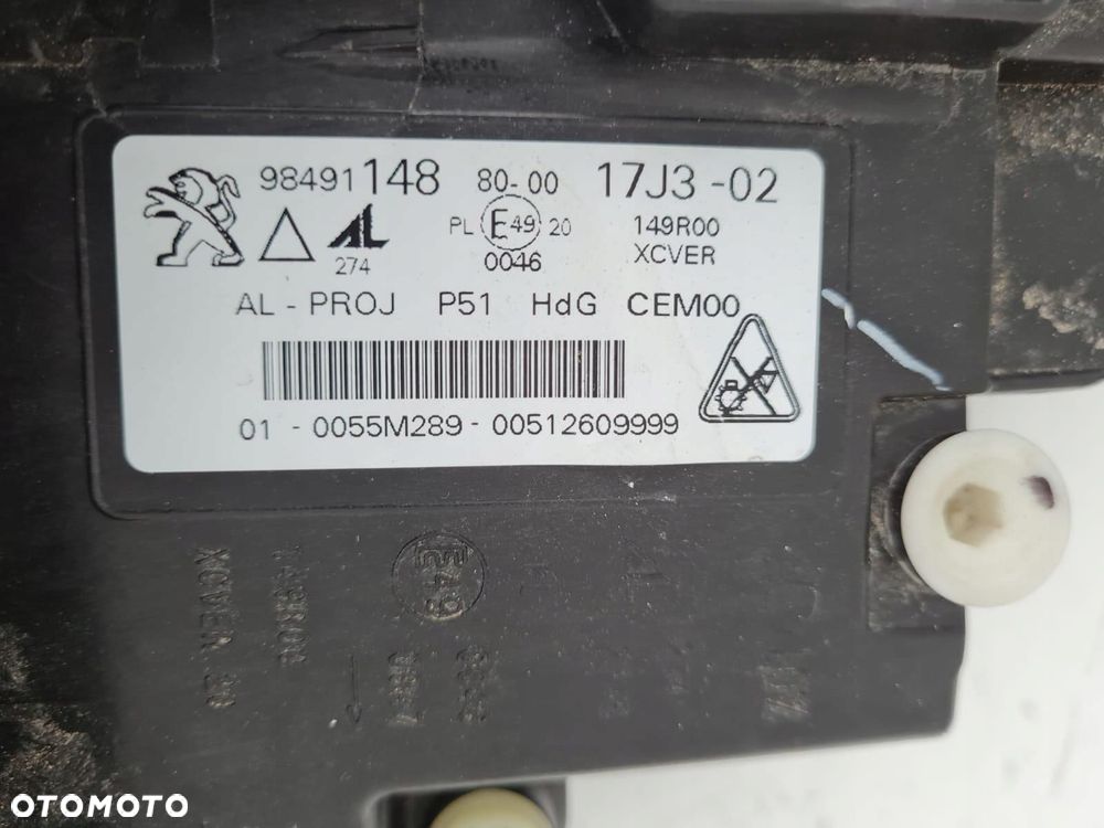 PEUGEOT 308 III T10 Lampa prawa przód DRL Led Full Led Matrix 98491148 - 11