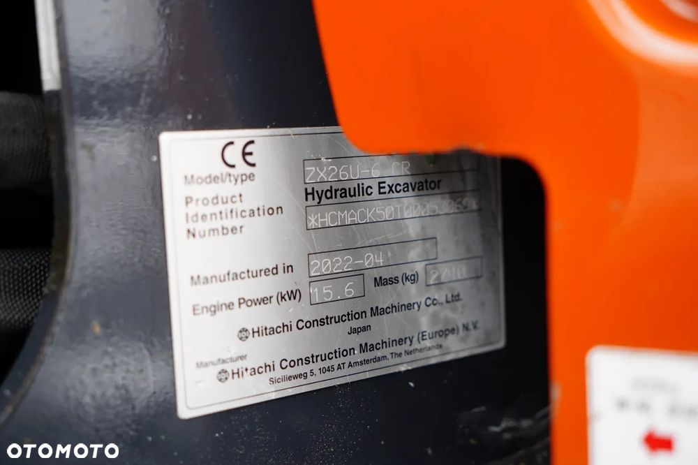 Hitachi ZX26U-6 CR / MINIKOPARKA / 2022 ROK / 1800 MTH / KOMPLET ŁYŻEK - 35