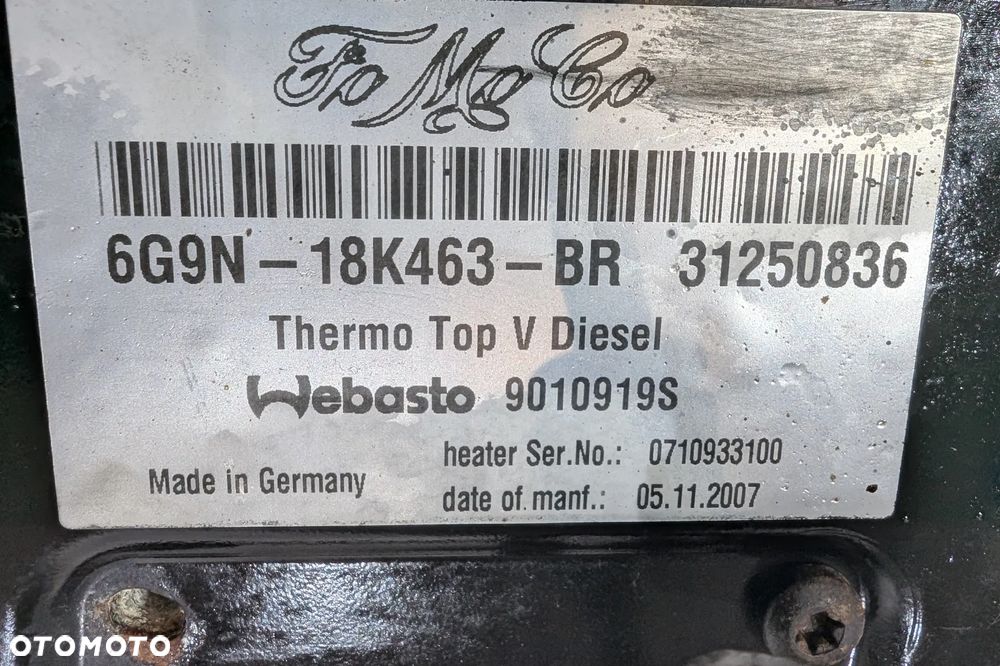 VOLVO XC70 II XC60 S80 II V70 III WEBASTO OGRZEWANIE POSTOJOWE 6G9N-18K463-BR - 5