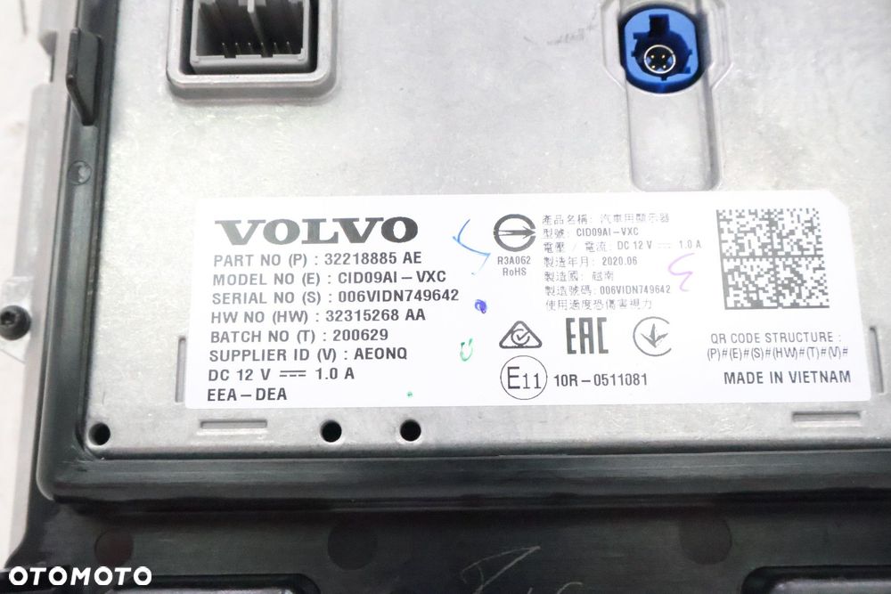 VOLVO XC60 II EKRAN WYŚWIETLACZ 32218885AE, 32315268 - 7