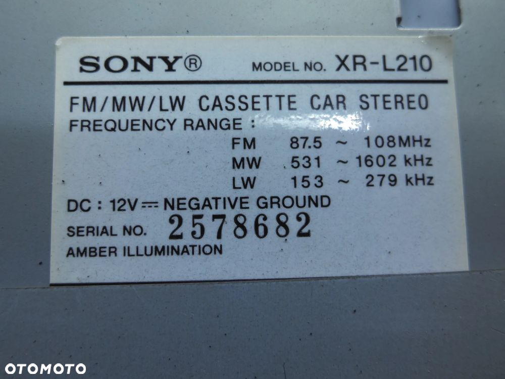 Radio samochodowe SONY XR-L210 RADIO KASETOWE - 2