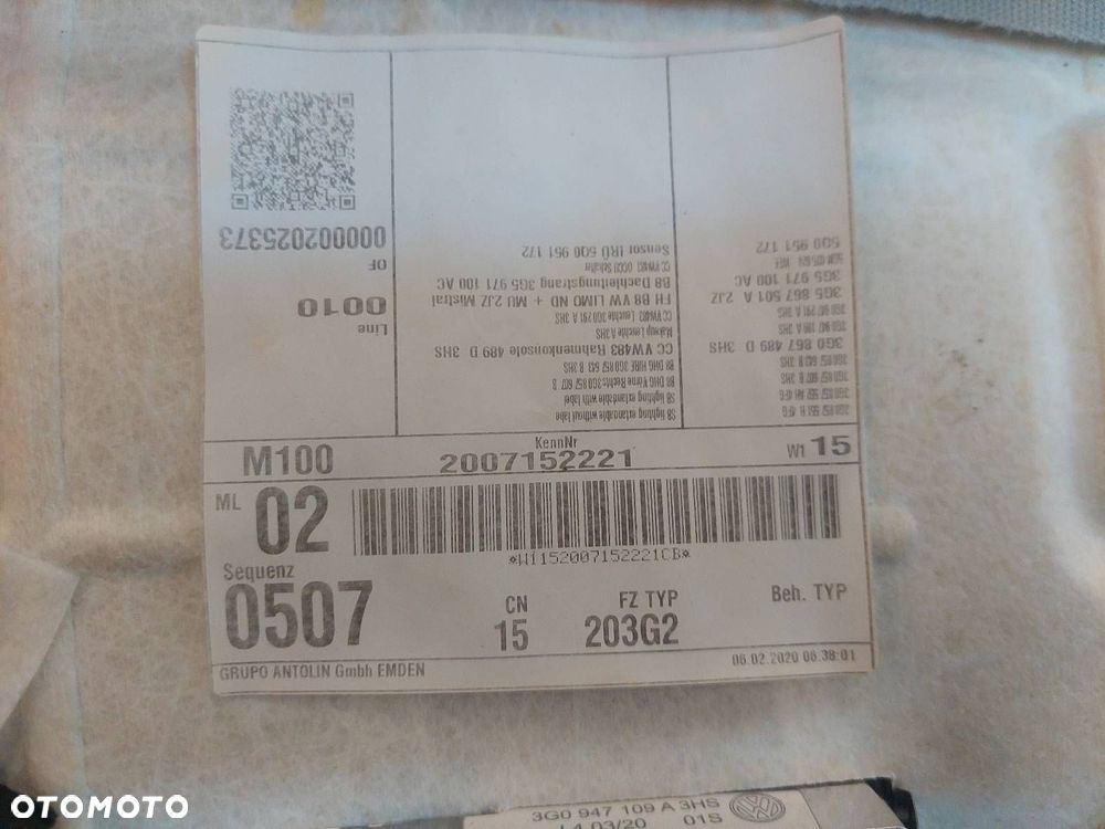 PODSUFITKA VOLKSWAGEN PASSAT B8 LIFT SEDAN 3G5867501A - 4
