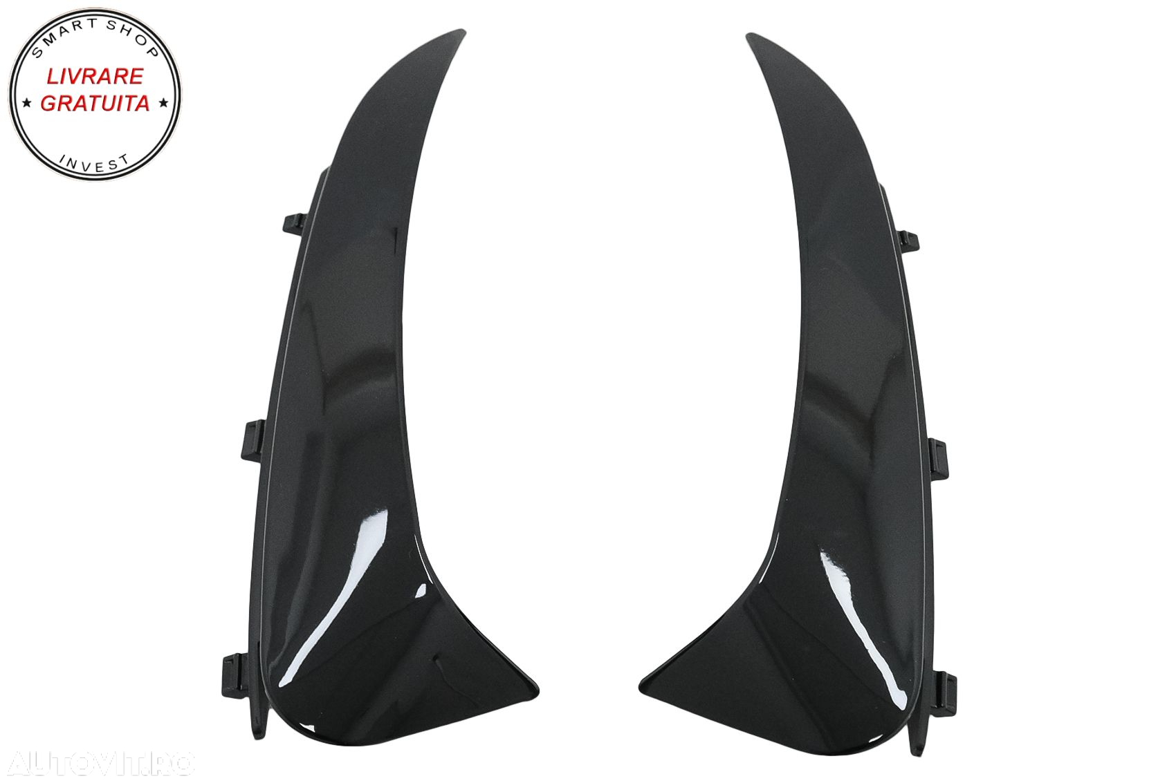 Ornamente Bara Spate Flapsuri Mercedes C Class C205 A205 (2015-2019) Negru Lucios- livrare gratuita - 3