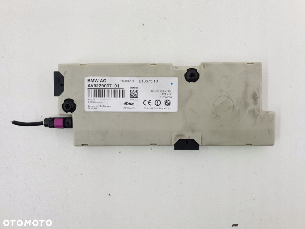 BMW F10 F11 MODUŁ WZMACNIACZ ANTENOWY DIVERSITY 9229007 - 1