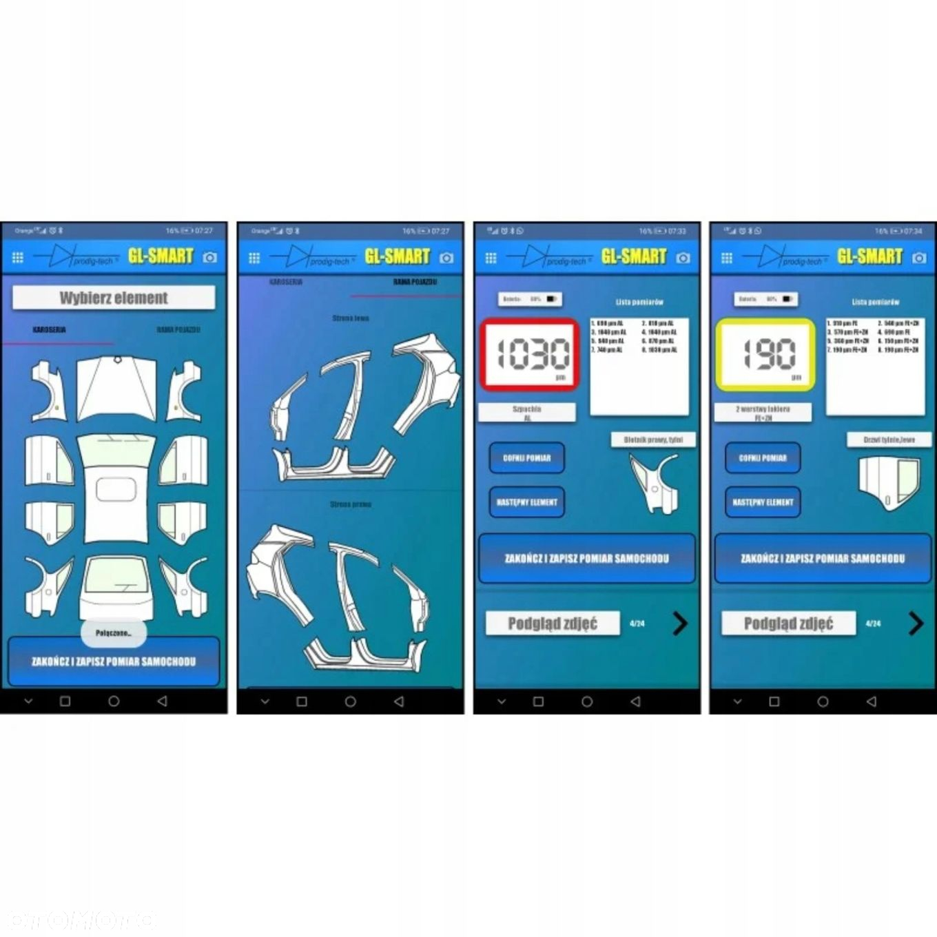MIERNIK TESTER GRUBOŚCI LAKIERU GL-PRO-SMART-FAZ PROFESIONALNY APLIKACJA - 9