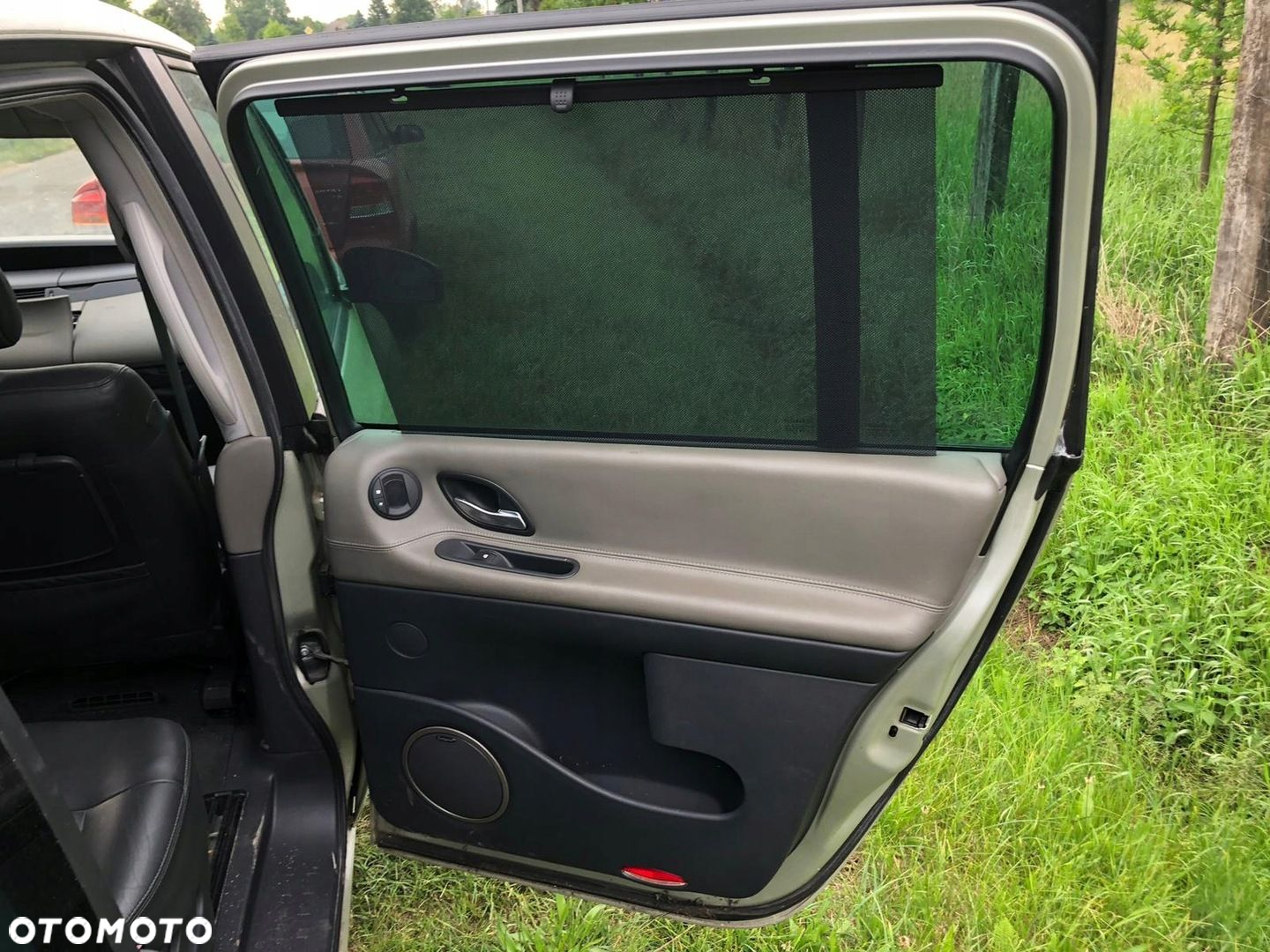 RENAULT ESPACE IV 4 boczki tapicerka drzwi SKÓRZANE SKÓRY SIWE ROLETY - 3