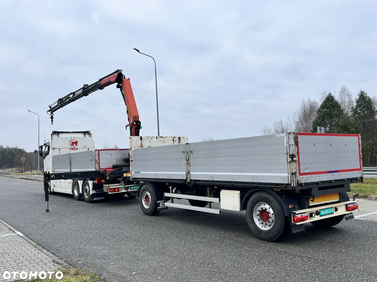 Scania s730 zestaw z przyczepa 2017/18 v8 palfinger dźwig z hds 6x2/4 - 6