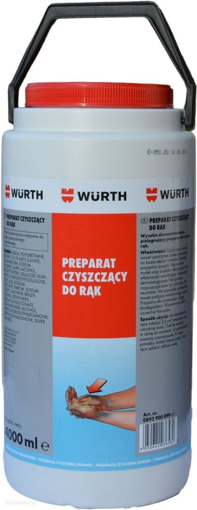 WURTH PREPARAT PASTA DO MYCIA CZYSZCZENIA RĄK 4L - 2