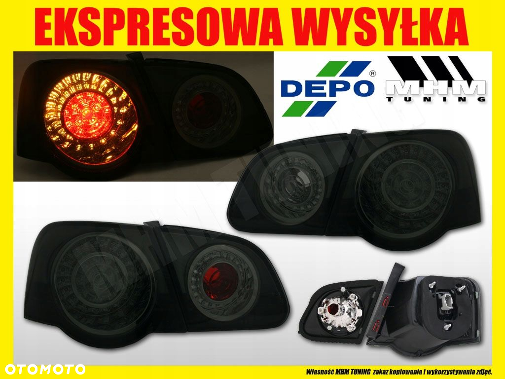 Lampy tyl kpl 4szt Led Diodowe Tuning Smoke Black VW Passat B6 3c 3c0 Sedan - 2