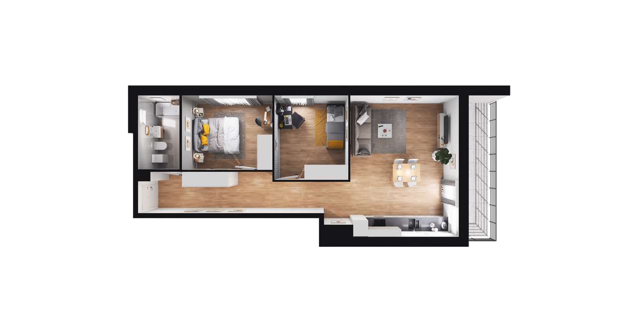 3-pokojowe mieszkanie 60m2 + balkon Bez Prowizji - Pełny obrazek: 3/11
