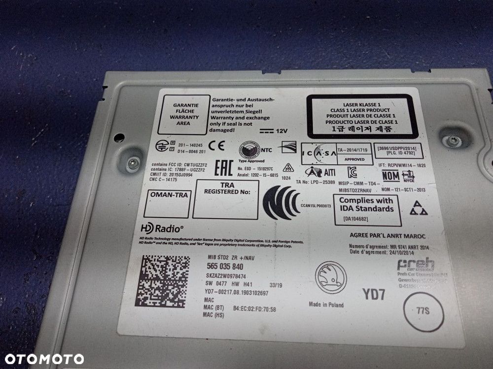 SKODA OCTAVIA III LIFT CZYTNIK NAWIGACJI MULTIMEDIA 565035840 - 7