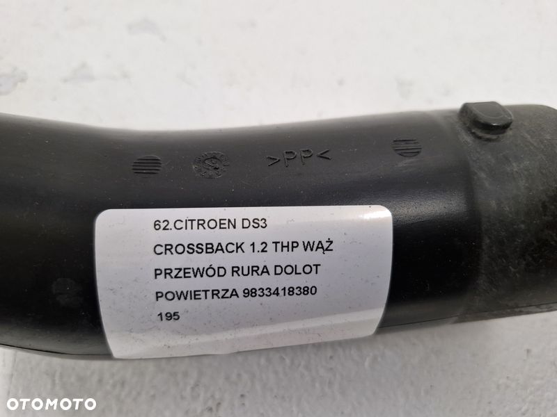 CITROEN DS3 CROSSBACK 1.2 THP WĄŻ PRZEWÓD RURA DOLOT POWIETRZA 9833418380 - 3