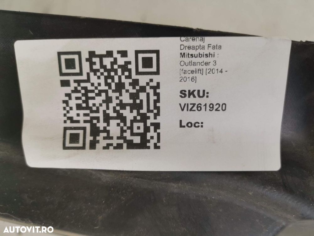 Carenaj Dreapta Fata Mitsubishi  Outlander 3 facelift 2014 2015 2016 2 - 8