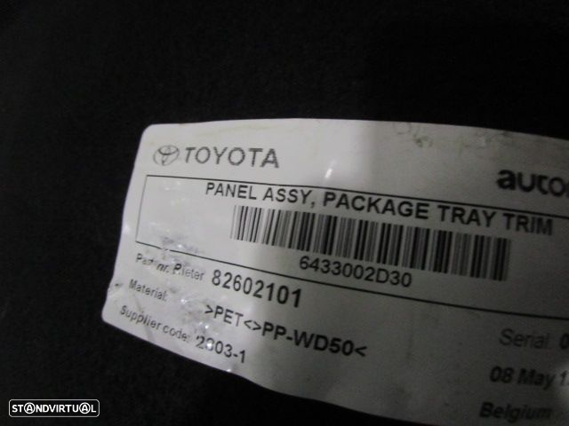 Tampo Cortina Da Mala 6433002D30 TOYOTA AURIS 2017 1.4D 90CV 5P BRANCO - 3