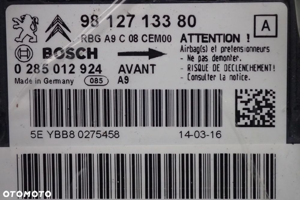 PEUGEOT 208 CZĘŚCI - 9811545080, 1096632X, 1063071, 9812713380, 9807532080, 9804092380, 9804092280, 9804848480, 9672848580, 9813849080 - 6