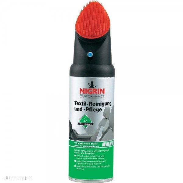 Spray curatat tapiteria Nigrin pentru curatat mochete si scaune spuma cu perie , 400 ml - 1