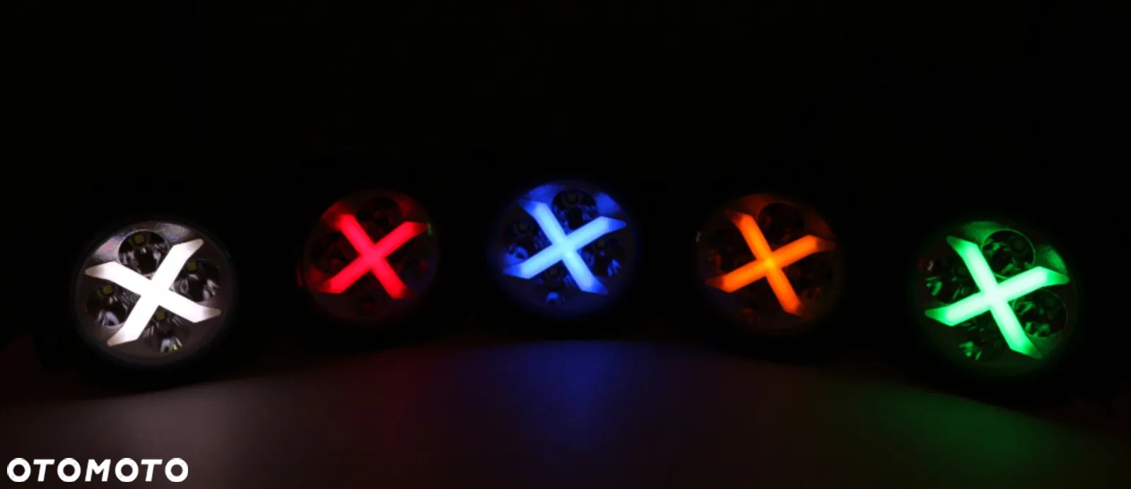 ZESTAW: 2x LED BERRETA "X" RGB 4” 40W okrągłe, skupiające + wiązka elektryczna - 5