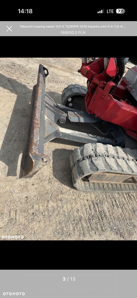 Takeuchi Leasing nawet 103 % Tb280FR 2018 koparka mini 5-6-7_8-9-10 ton TB 280 FR - 4