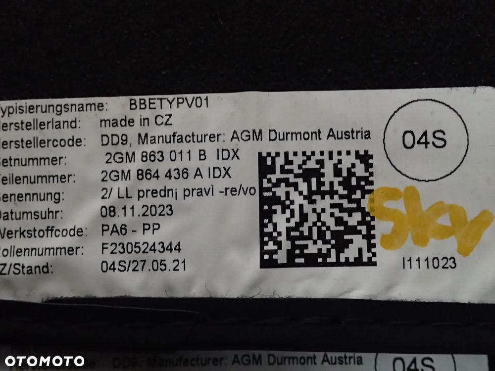 DYWANIKI VW T-ROC 2GM863011A DOSTĘPNE 2 KOMPLETY - 7