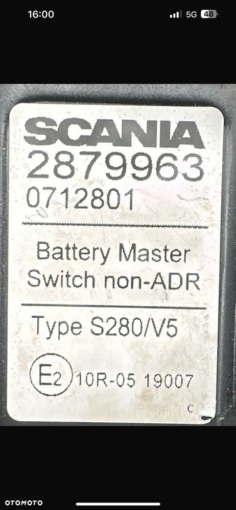 Scania Główny wyłcznik zasilania 2879964 NOWY!!! - 4