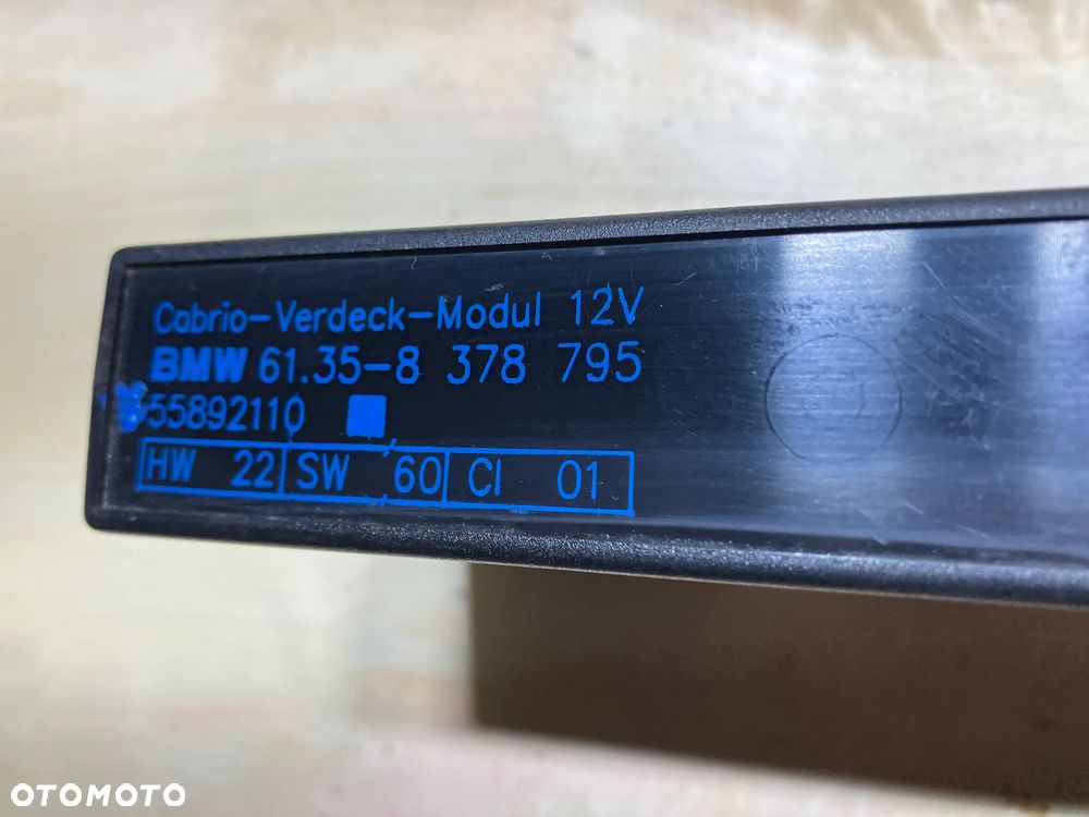 MODUŁ DACHU E36 CABRIO STEROWNIK PÓŁ AUTOMAT 8378795 CABRIO VERDECK MODUL - 2