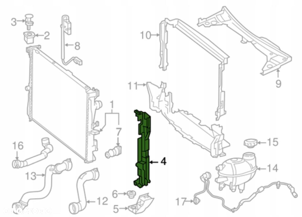 MERCEDES C KLASA W205 2014-2021 MOCOWANIE OBUDOWA RAMKA CHŁODNICY ADAPTER - 13
