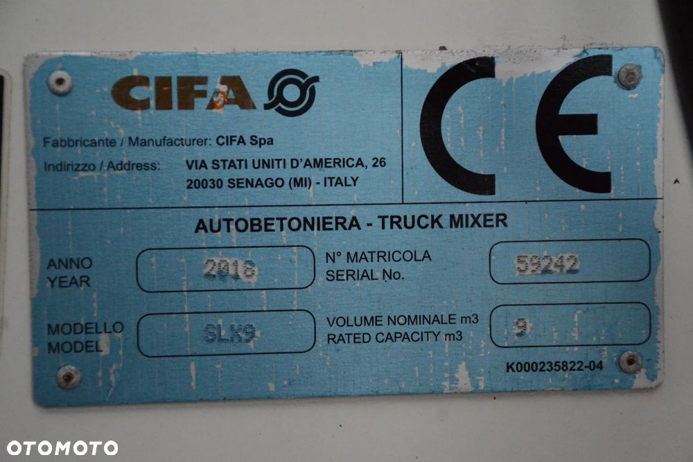 MAN TGS 32.420 / 2019r / 8x4 / Zabudowa CIFA / Niski przebieg / 9m3 / Nowe opony - 13