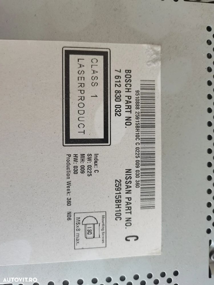NAVIGATIE NISSAN QASHQAI 2010 COD 25915BH10C  7612830032 - 2