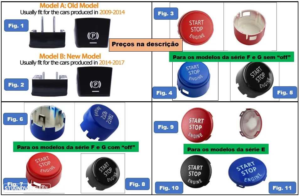 PROMOÇÃO Puxador pega porta interior Esqª ou Drtª BMW E90 E91 E92 E93 2004/2012 - 8