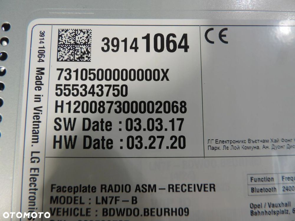 RADIO OPEL ZAFIRA C 39141064 NOWE ORYGINAŁ - 6