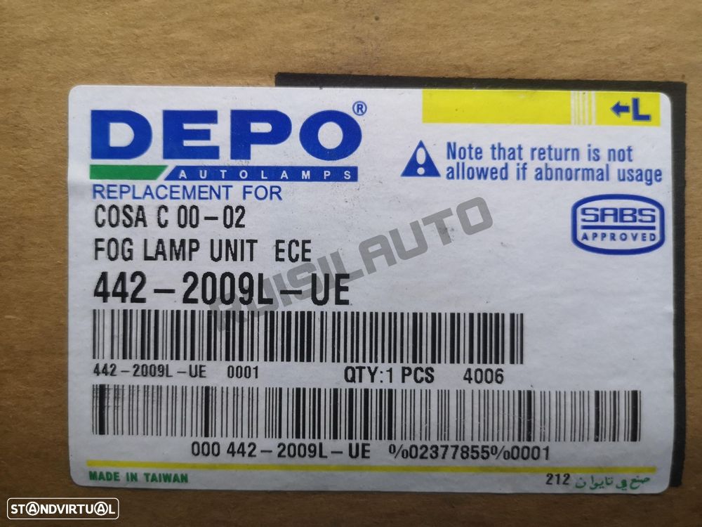 Ótica / Farol Nevoeiro Frente Esquerdo 101.1625_1010 Opel Corsa - 4