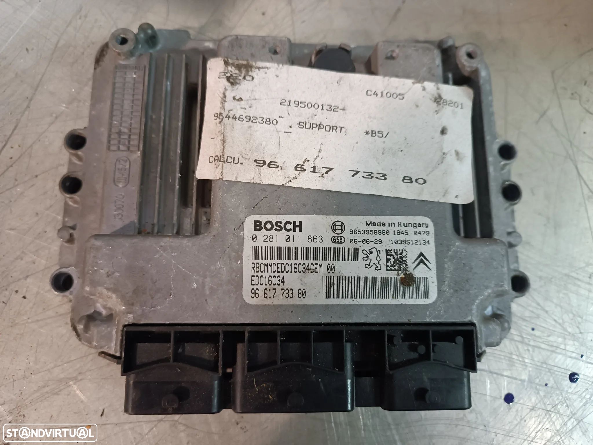 Centralina do Motor Citroen C4 / Peugeot 307 1.6HDI 9661773380 0281011863 9661377280 - 1