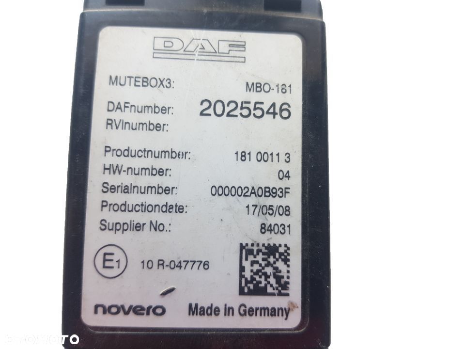 STEROWNIK MODUŁ MUTEBOX3 MBO-181 2025546 DAF EURO6 XF 106 CF - 3