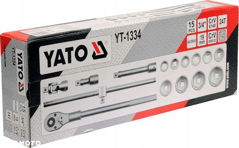 YATO ZESTAW KLUCZE NASADOWE 3/4" WALIZKA 15 ELEMENTÓW ZE STALI CRV YT-1334 - 4