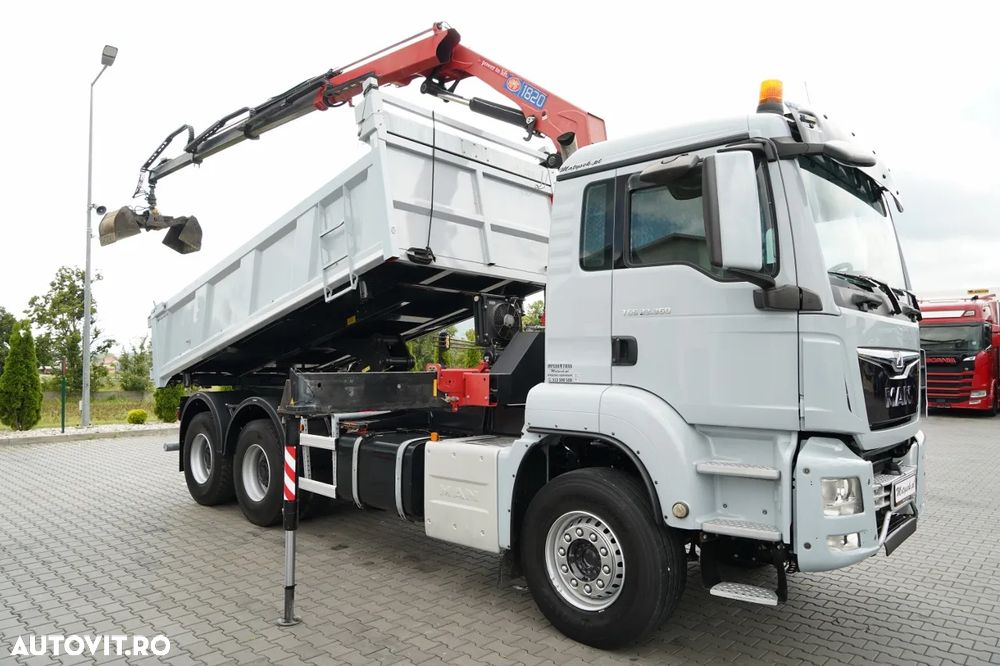 MAN TGS 33.360 / 6x4 / BASCULĂ + HDS HMF 1820 K-RC / extensie 10m / HIDRODECKER / GRAPPER / NAVI / MANUAL / IMPORTAT - - 5