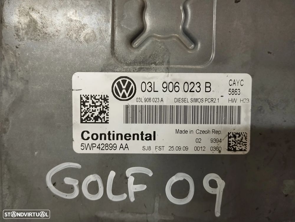 CENTRALINA / UNIDADE DO MOTOR VOLKSWAGEN GOLF VI 1.6TDI REF. 03L906023B 03L906023A 5WP42899AA - 3